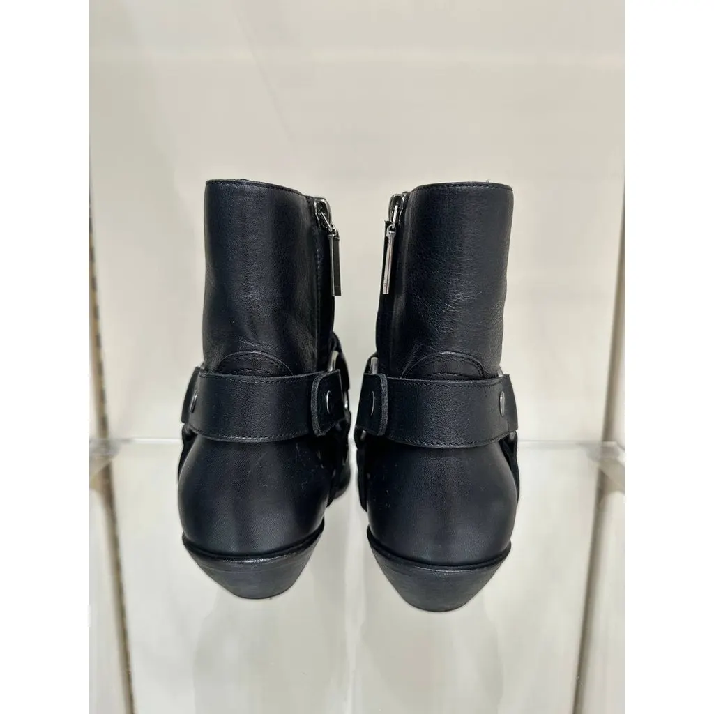 Saint Laurent Black Leather Texan Ankle Boots Sz.37 pre-owned Black Leather Good - Inside View