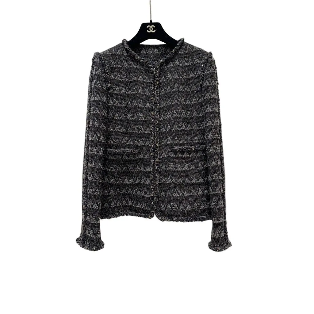 Chanel Brown Wool Blend Tweed Paris-Dallas Jacket Sz.38 pre-owned Brown Wool Good - Front View
