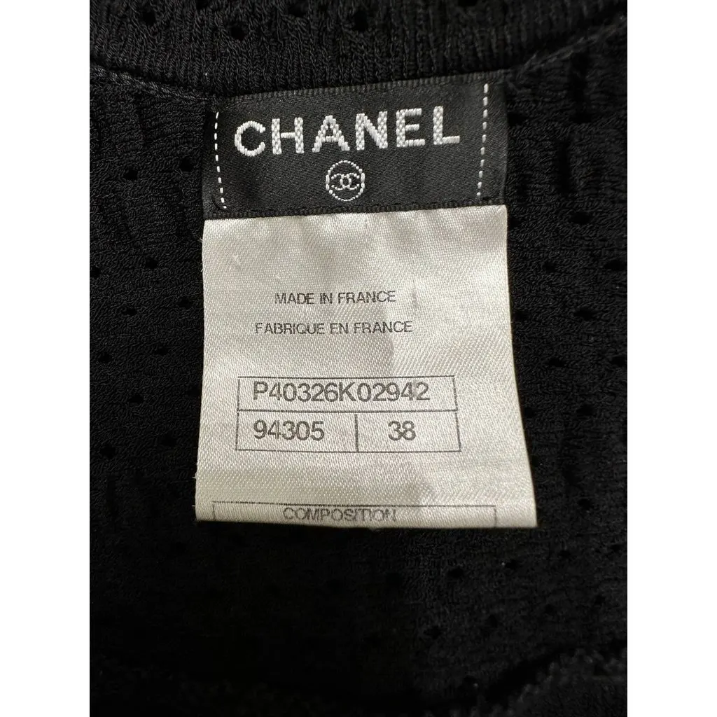 Chanel Black Woven Dress - FR38 Pre-owned Black Cotton Good - Model View