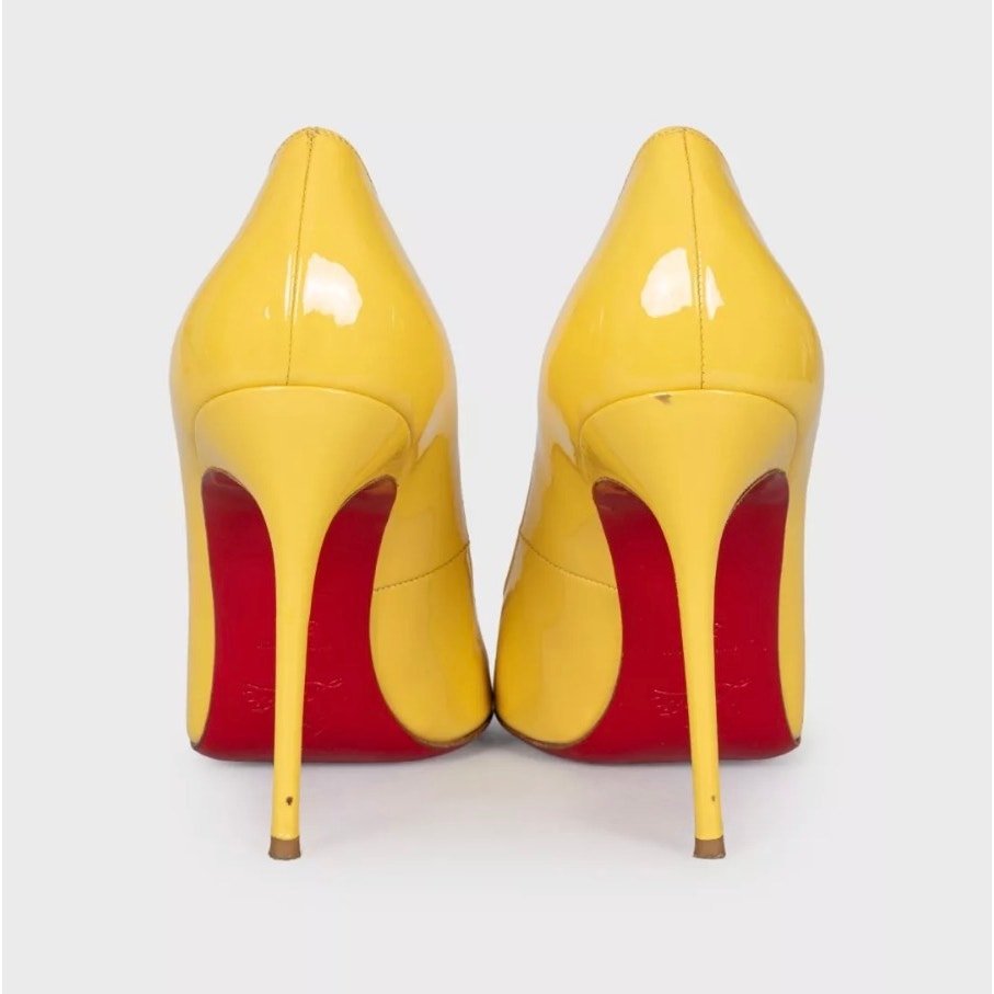 Christian Louboutin Yellow Patent Leather Pumps Sz.39.5 Pre-