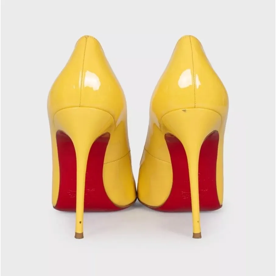 Christian Louboutin Yellow Patent Leather Pumps Sz.39.5 Pre-owned Yellow Leather Good - Box View