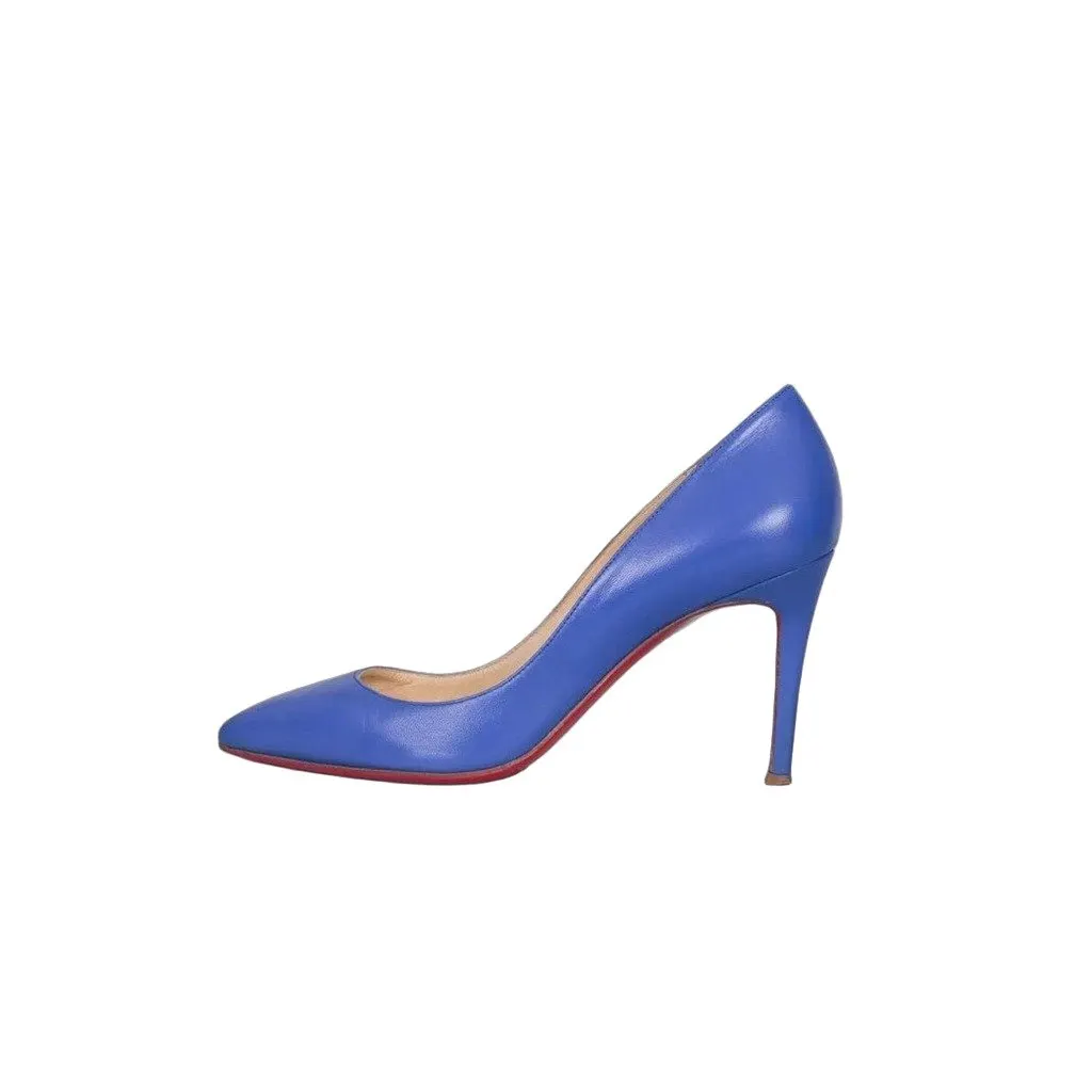 Christian Louboutin Blue Leather Pumps - Size 40 Pre-owned Blue Leather Good - Front View