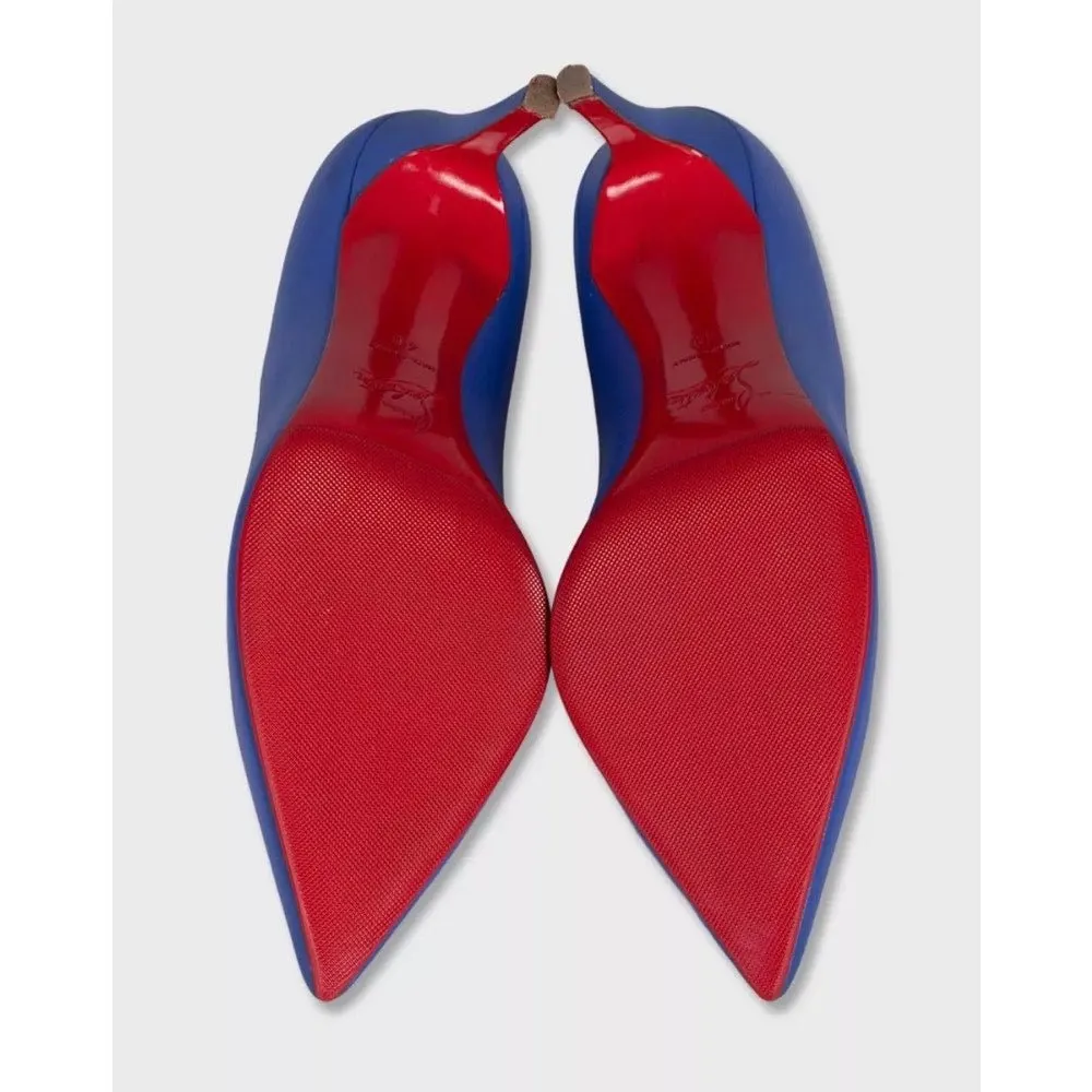 Christian Louboutin Blue Leather Pumps - Size 40 Pre-owned Blue Leather Good - Box View