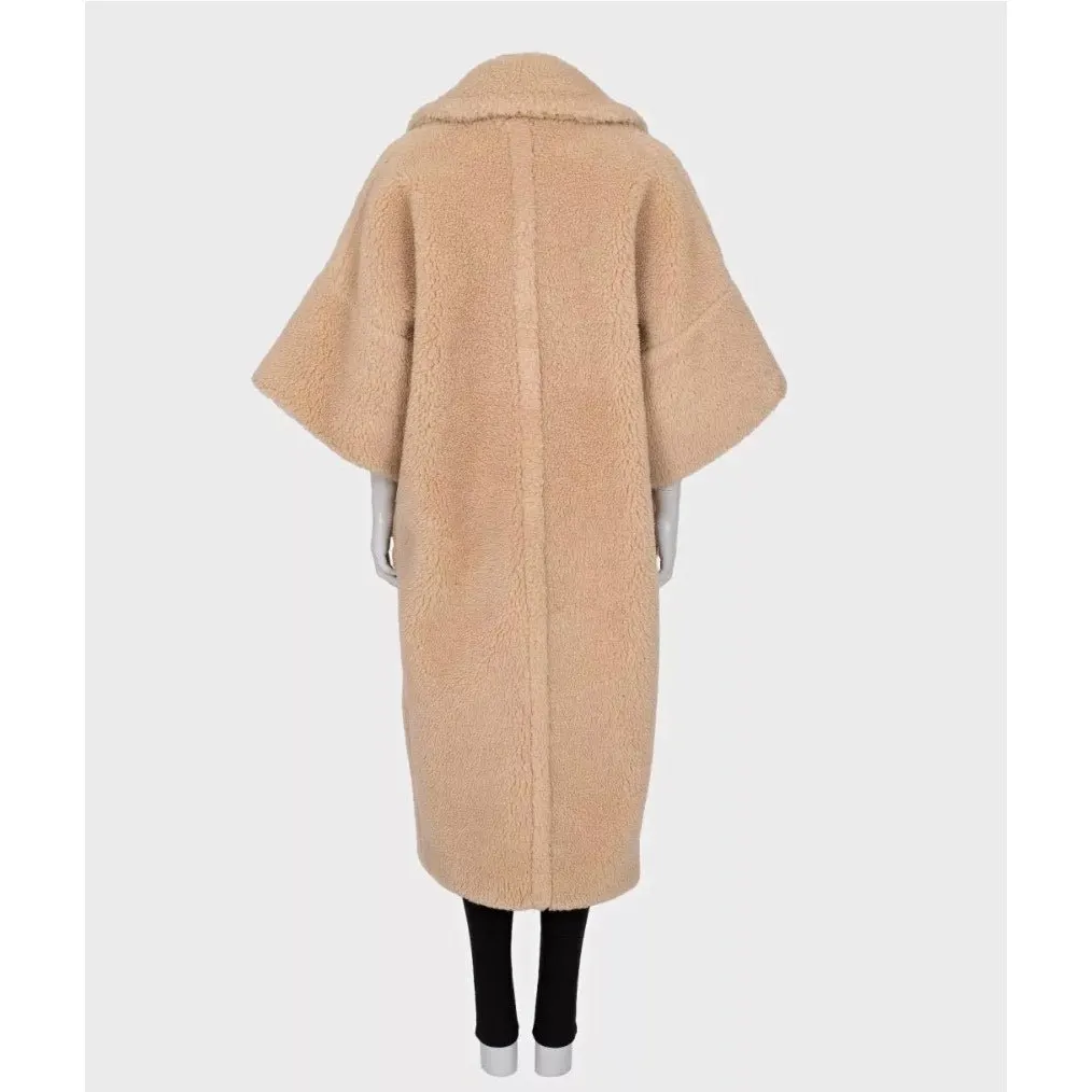 Max Mara Beige Teddy Coat - Size 44/L Pre-owned Beige Wool Good - Inside View