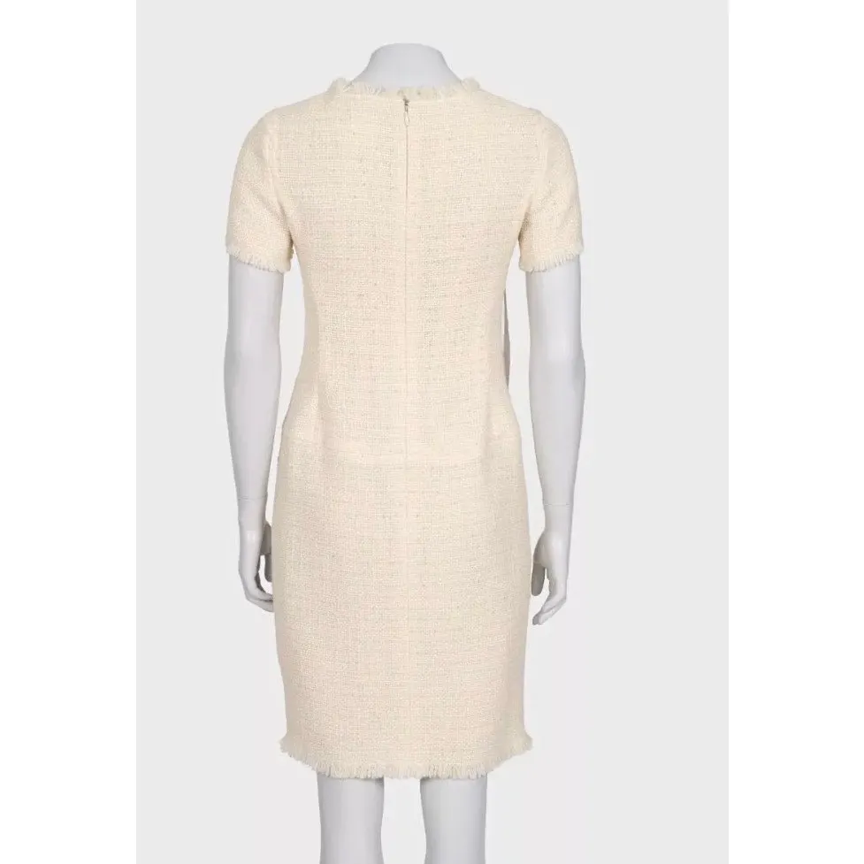 Chanel 2010 White Wool Dress Sz.38 Pre-owned White Wool Good - Inside View