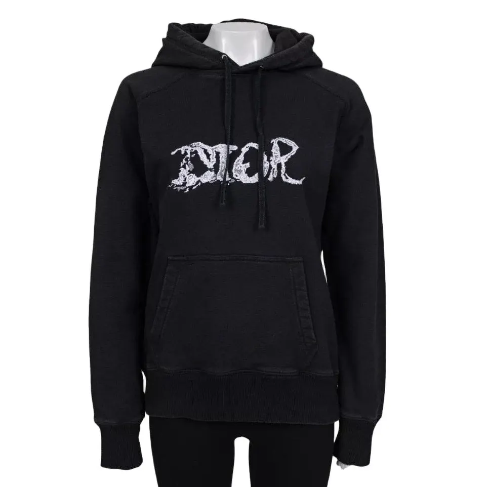Dior Christian Dior x Peter Doig Black Hoodie - Size L Pre-owned Black Cotton Good - Front View