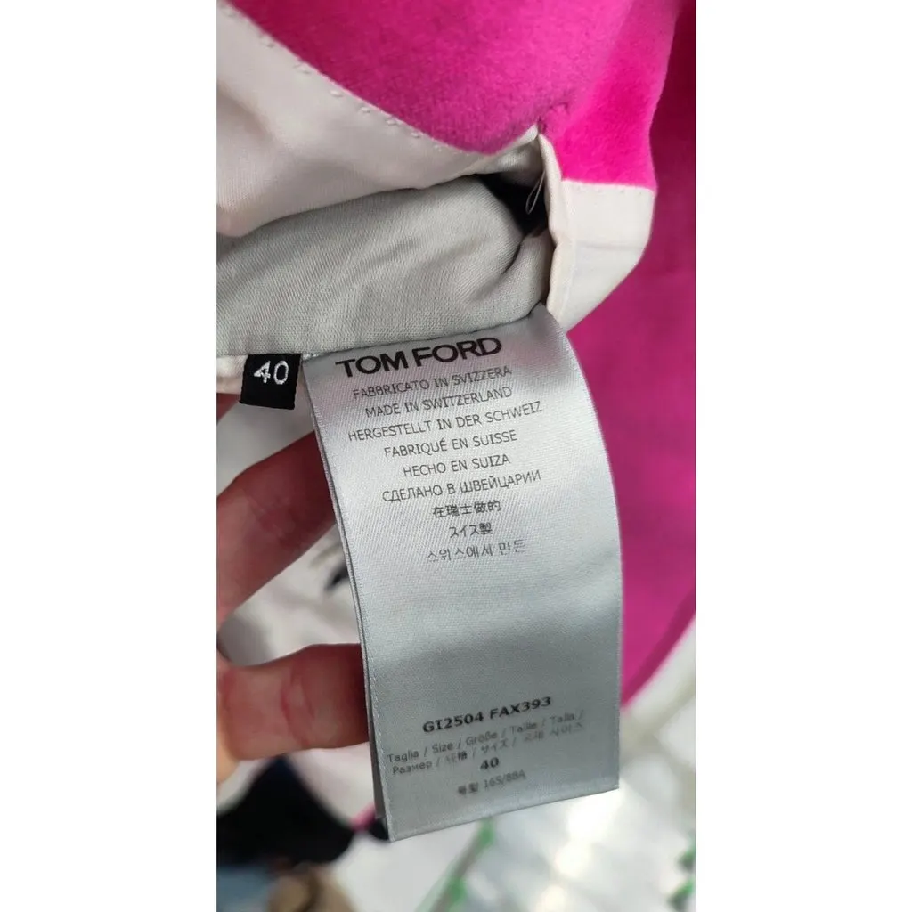 Tom Ford Pink Velvet Fitted Blazer - IT40/S pre-owned Pink Velvet Good - Box View