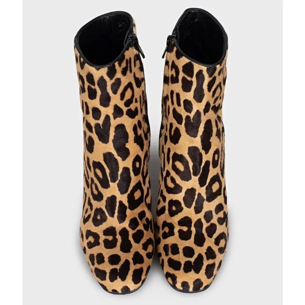 Saint Laurent Animal-Print Leather Ankle Boots sz.40 pre-owned MultiColor Leather Good - Back View