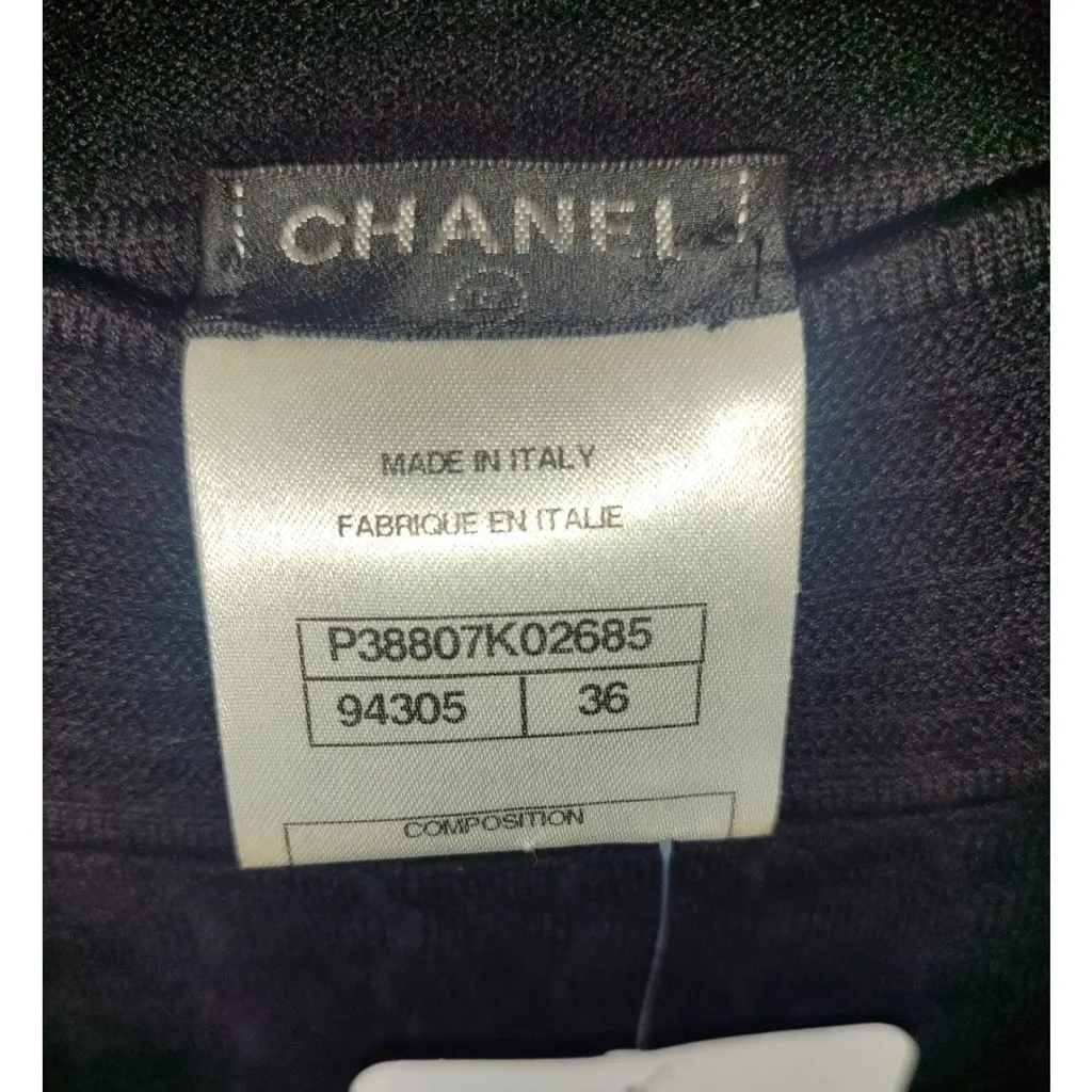 Chanel Black Fitted Dress Sz.36 Pre-owned Black Wool Good - Box View