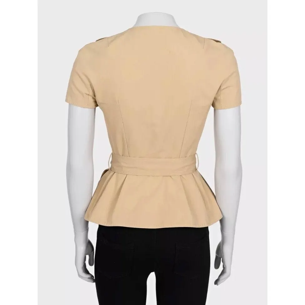 Dior Christian Dior Vintage Brown Cotton Short-Sleeve Jacket Sz.36/ S pre-owned Brown Cotton Good - Inside View