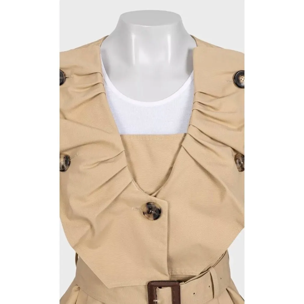 Dior Christian Dior Vintage Brown Cotton Short-Sleeve Jacket Sz.36/ S pre-owned Brown Cotton Good - Model View