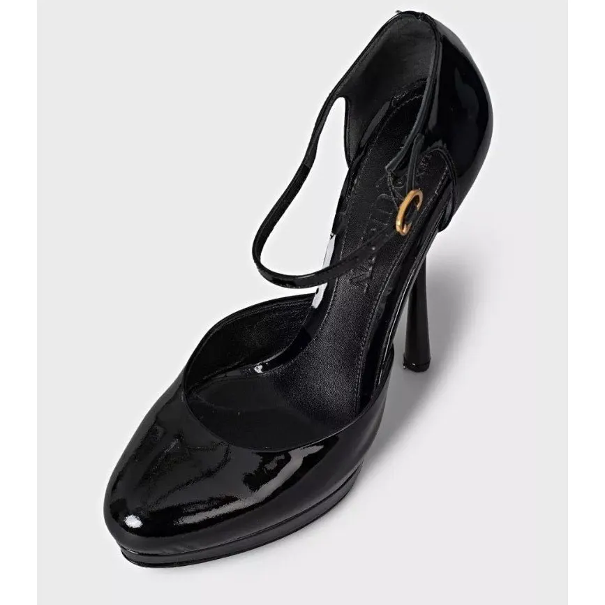 Alexander McQueen Black Patent Leather Sculpted Pumps Sz.37.5 Pre-owned Black Leather Good - Inside View