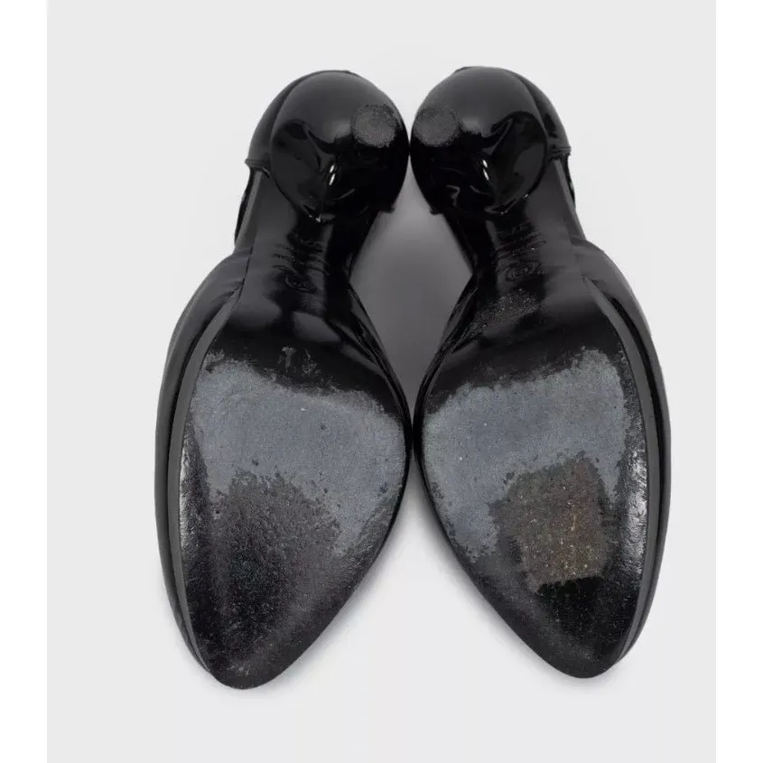 Alexander McQueen Black Patent Leather Sculpted Pumps Sz.37.5 Pre-owned Black Leather Good - Box View
