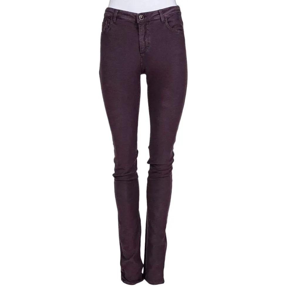 Chanel Purple Mid-Rise Skinny Jeans Sz.36 Pre-owned Purple Cotton Good - Front View
