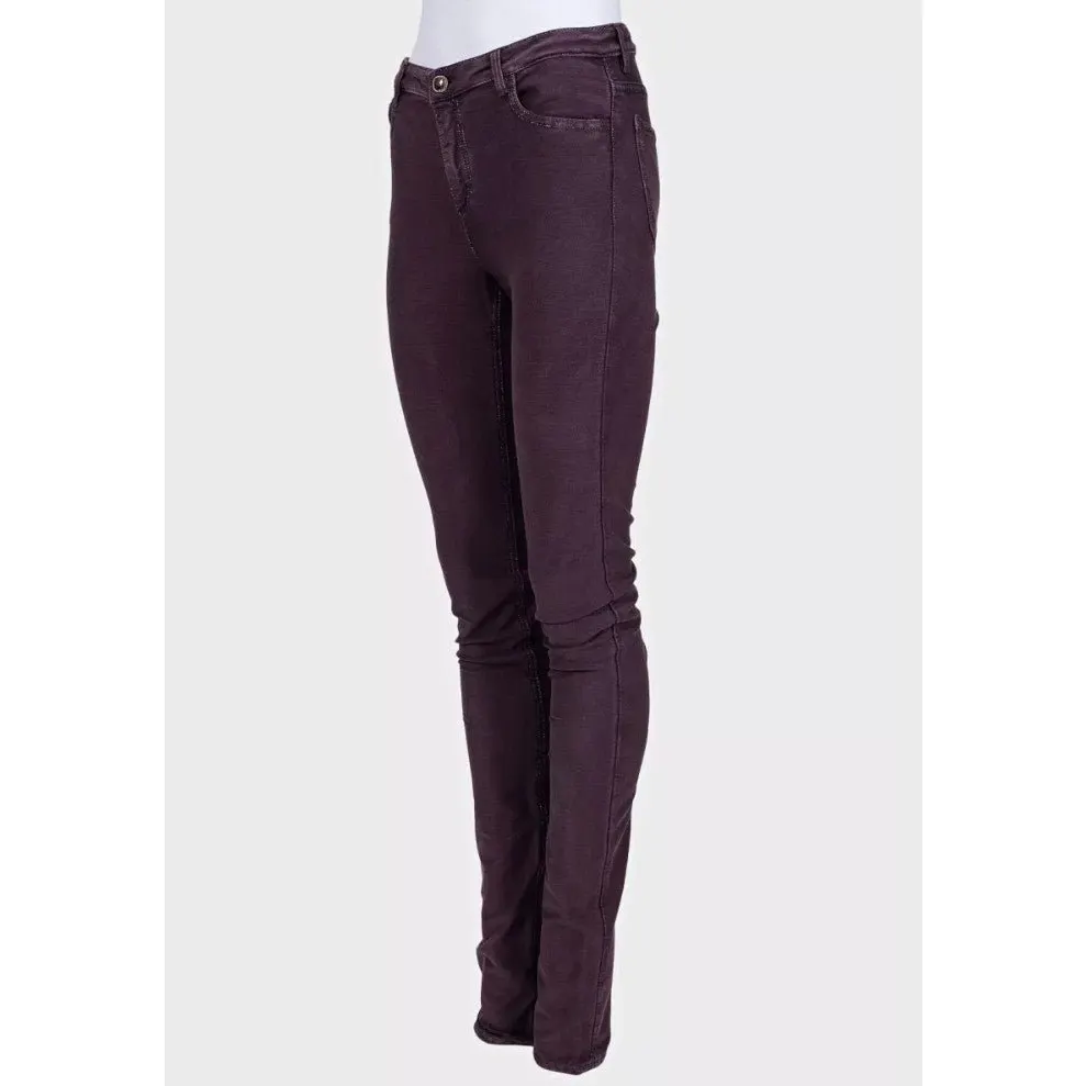 Chanel Purple Mid-Rise Skinny Jeans Sz.36 Pre-owned Purple Cotton Good - Back View