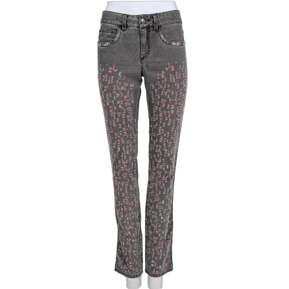 Chanel Gray Skinny Fit Jeans Sz.36 Pre-owned Grey Cotton Good - Front View