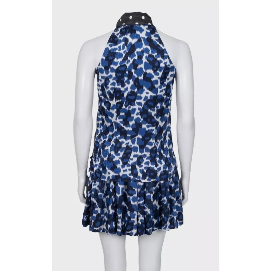 Louis Vuitton Louis Vuitton Blue Silk Skirt & Top Suit Set Sz.36 Pre-owned Blue Silk Good - Inside View