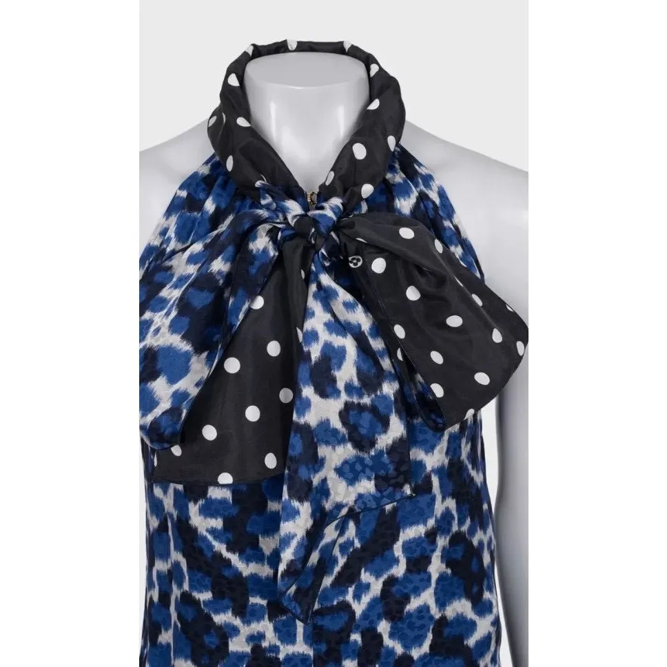 Louis Vuitton Louis Vuitton Blue Silk Skirt & Top Suit Set Sz.36 Pre-owned Blue Silk Good - Box View