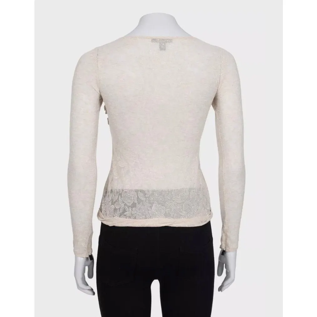 Louis Vuitton Beige Lace Body-Con Top Sz.36 Pre-owned Beige Lace Good - Inside View