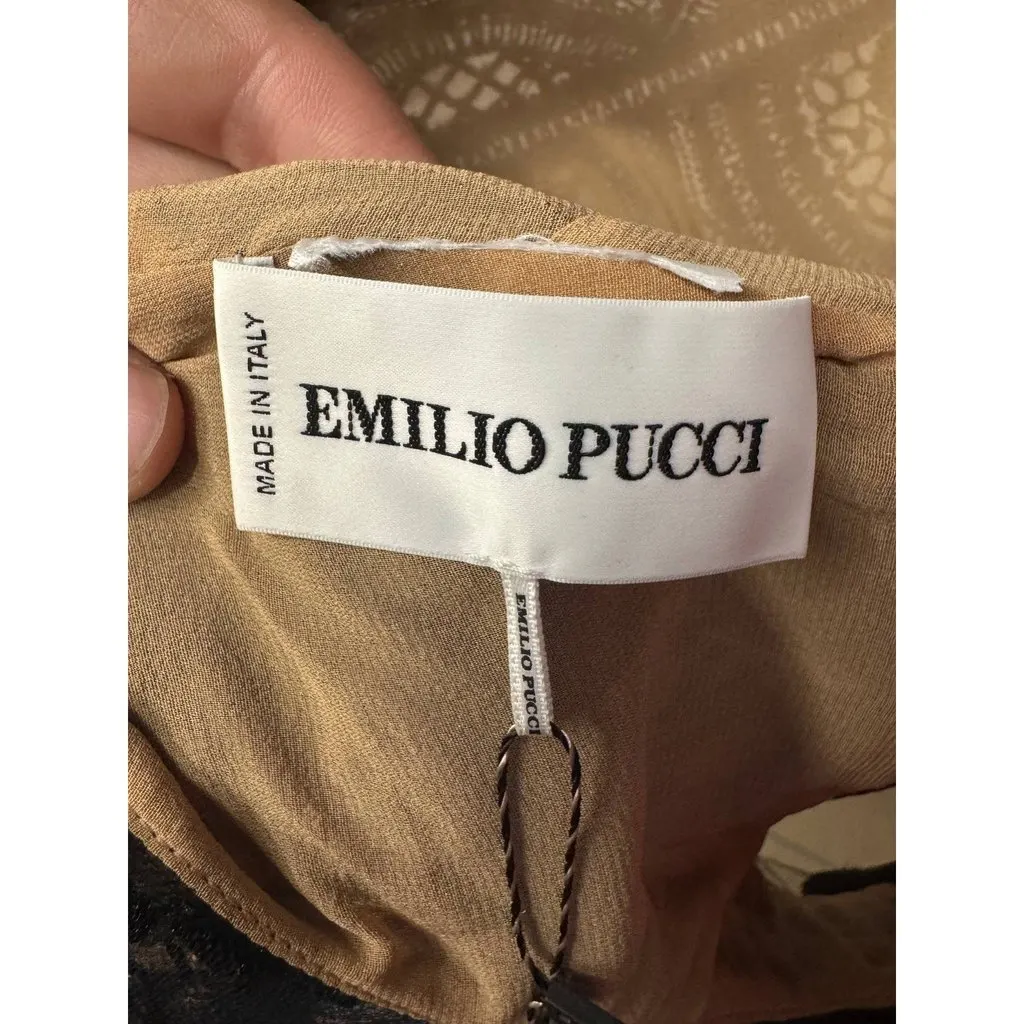 Emilio Pucci Elegant Black Sequin Peter Dundas Top Sz.XS Pre-owned Black Good - Box View