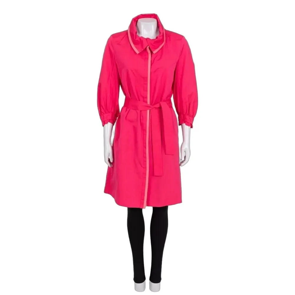 Yves Saint Laurent Yves Saint Laurent Pink Fitted Coat - US 6 / FR 38 Pre-owned Pink Cotton Good - Front View