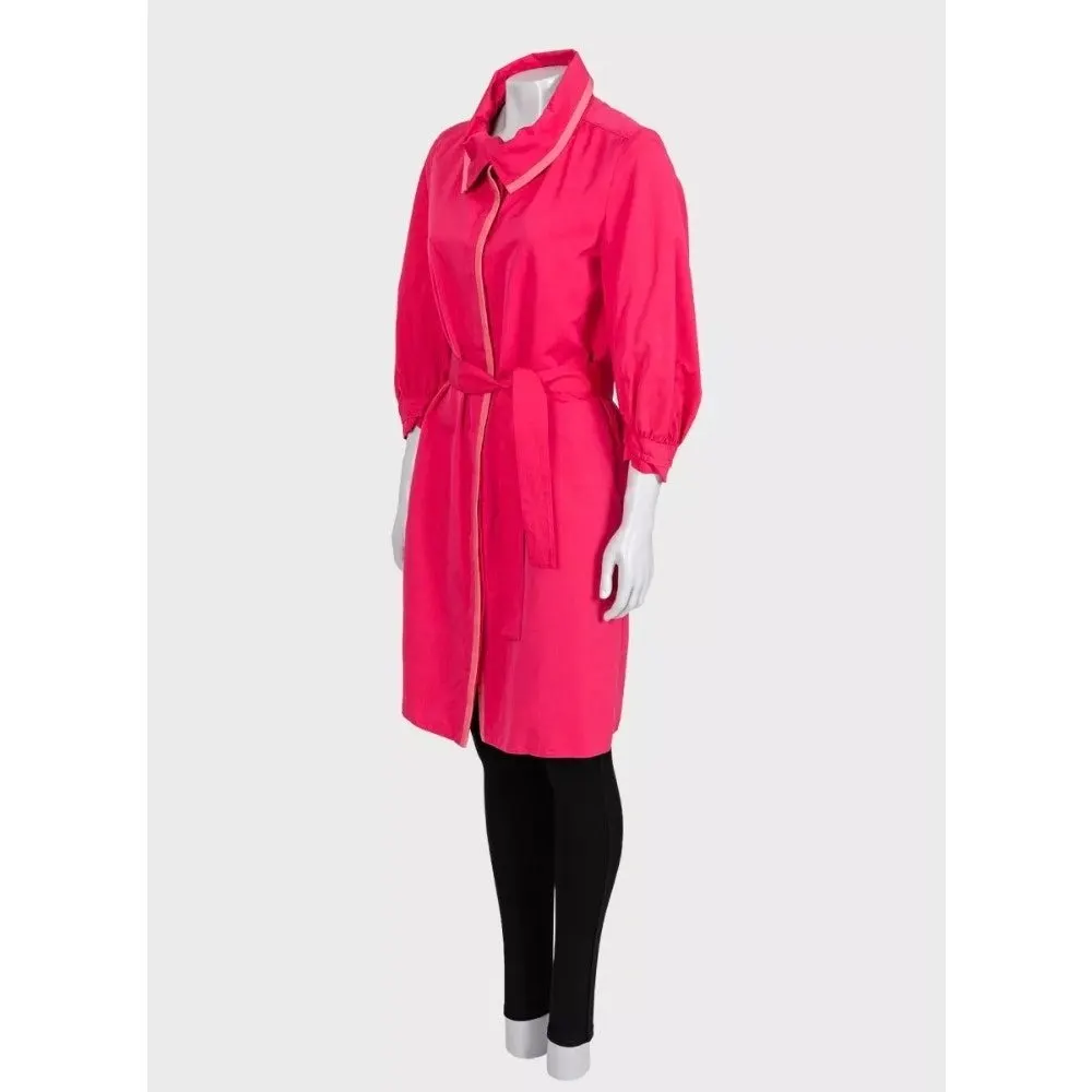 Yves Saint Laurent Yves Saint Laurent Pink Fitted Coat - US 6 / FR 38 Pre-owned Pink Cotton Good - Back View