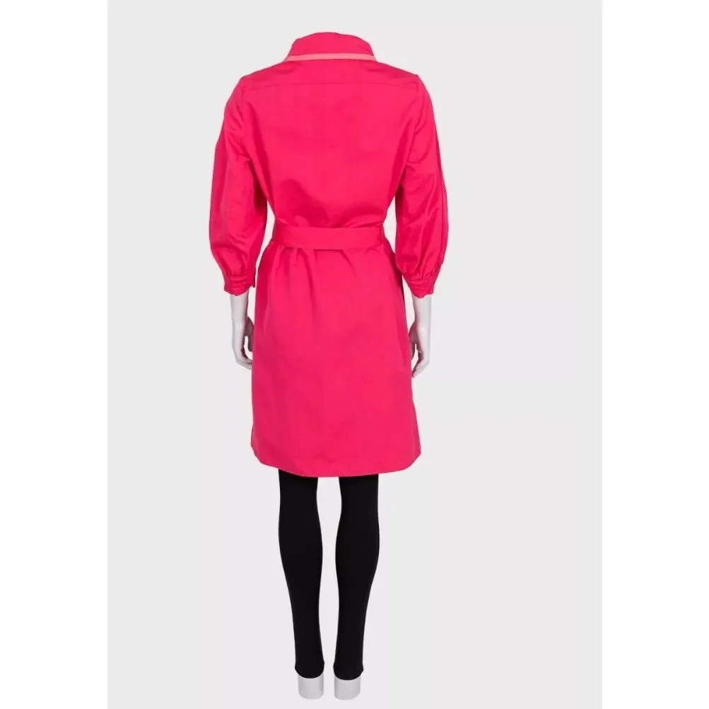 Yves Saint Laurent Yves Saint Laurent Pink Fitted Coat - US 6 / FR 38 Pre-owned Pink Cotton Good - Inside View