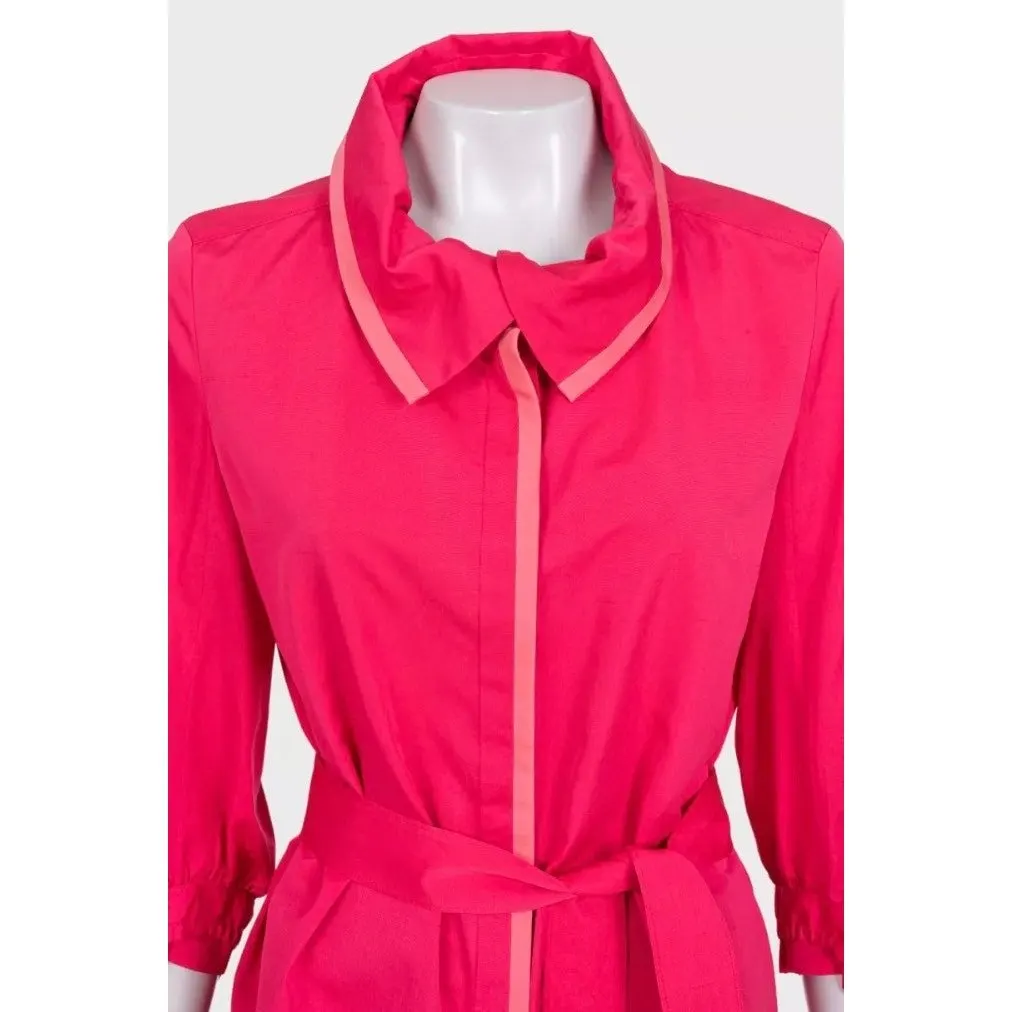 Yves Saint Laurent Yves Saint Laurent Pink Fitted Coat - US 6 / FR 38 Pre-owned Pink Cotton Good - Model View