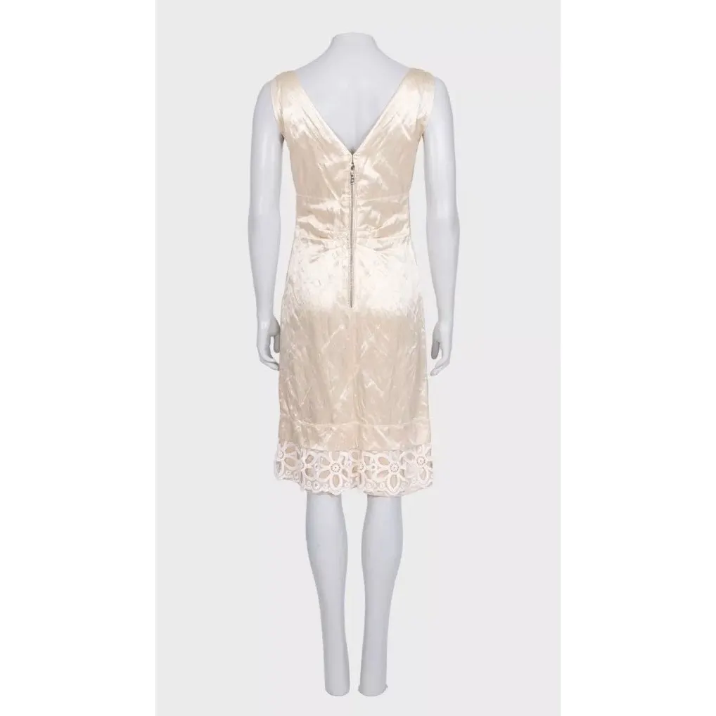 Louis Vuitton Beige Sleeveless Dress - Size 36/S Pre-owned Beige Silk Good - Inside View