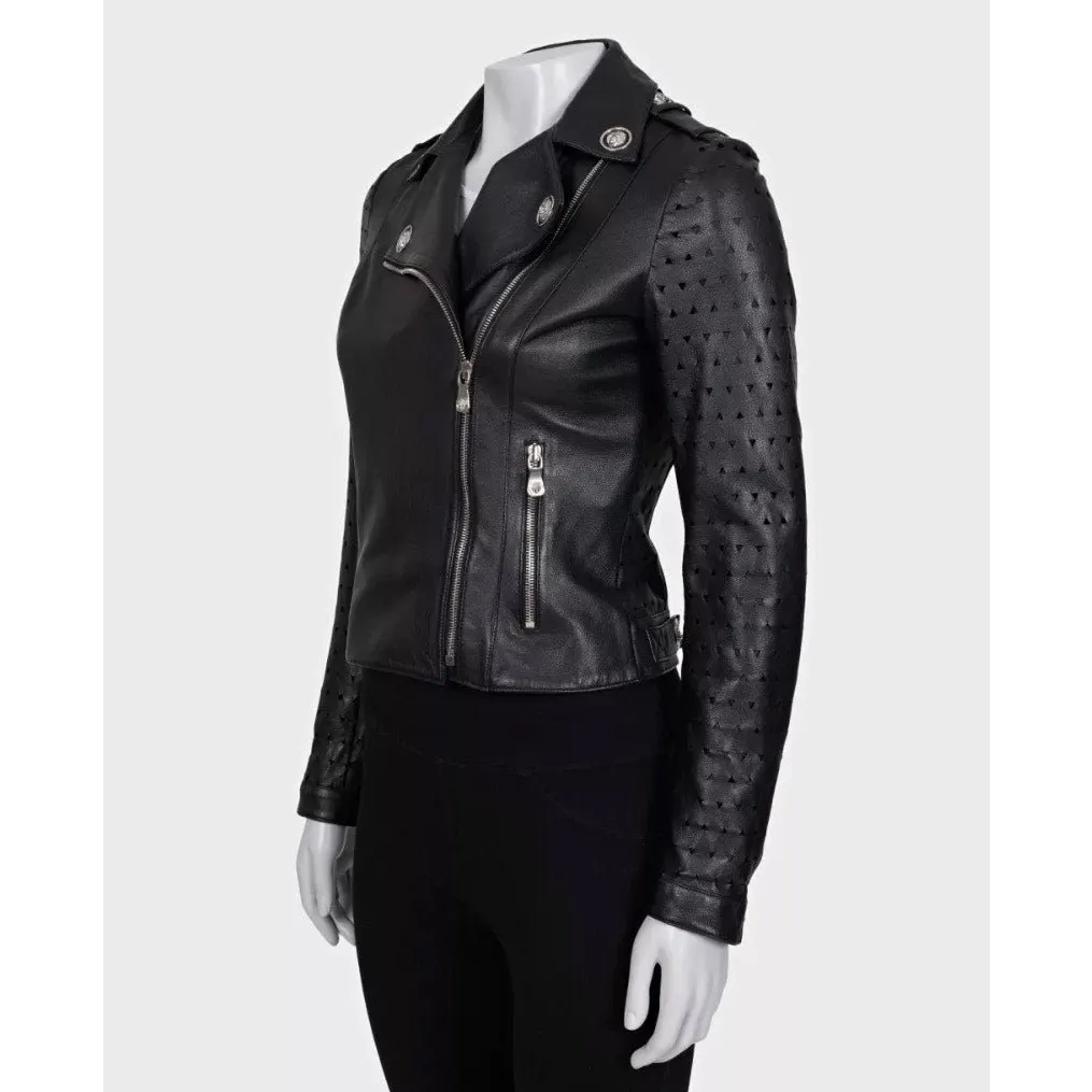 Versus Versus Versace Black Leather Jacket - Size 38/XS Pre-owned Black Leather Good - Back View