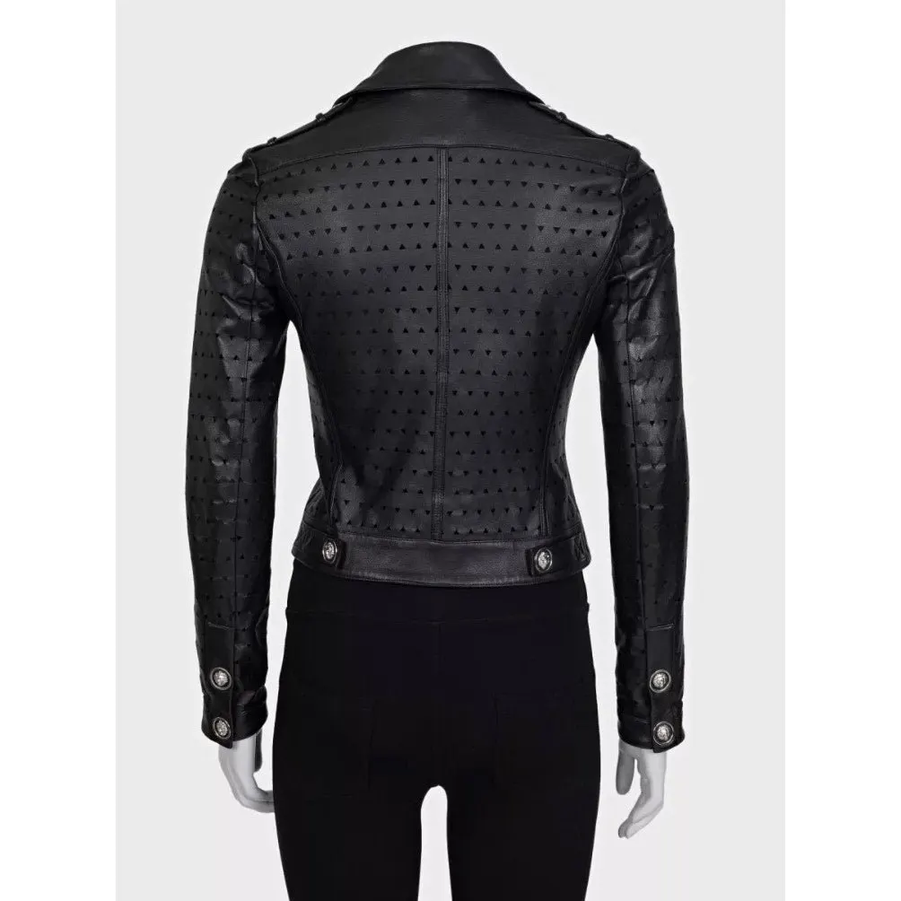 Versus Versus Versace Black Leather Jacket - Size 38/XS Pre-owned Black Leather Good - Inside View