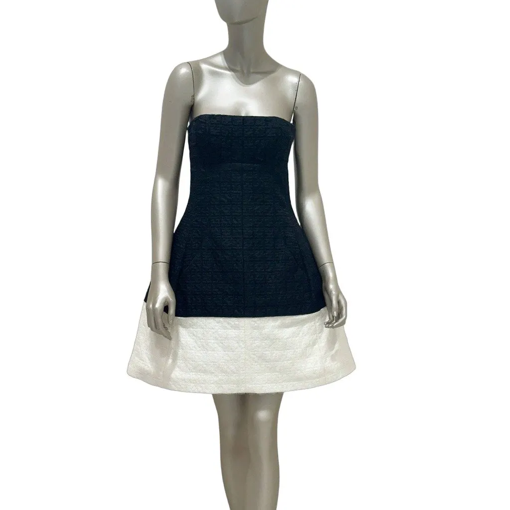 Chanel Chanel 10S Black & White Chic Close-Fit Dress FR36 S Pre-owned Black Cotton Good - Front View