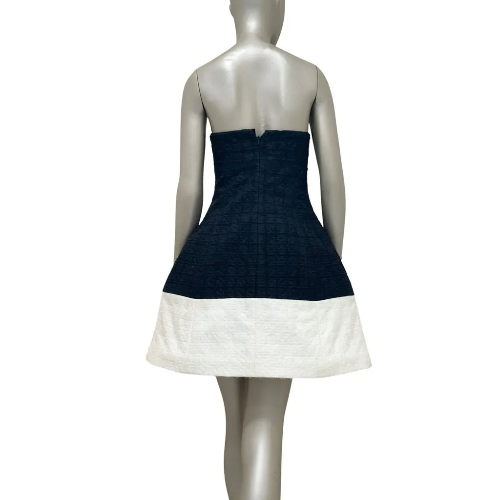 Chanel Chanel 10S Black & White Chic Close-Fit Dress FR36 S Pre-owned Black Cotton Good - Back View