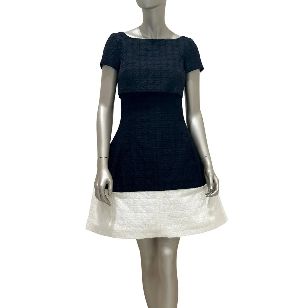 Chanel Chanel 10S Black & White Chic Close-Fit Dress FR36 S Pre-owned Black Cotton Good - Inside View