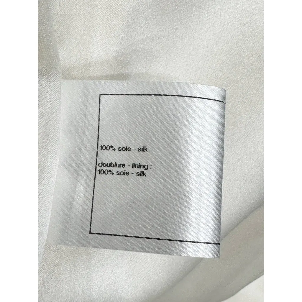 Chanel Chanel Beige Silk Coat Jacket - FR36/S Beige Silk Good - Box View