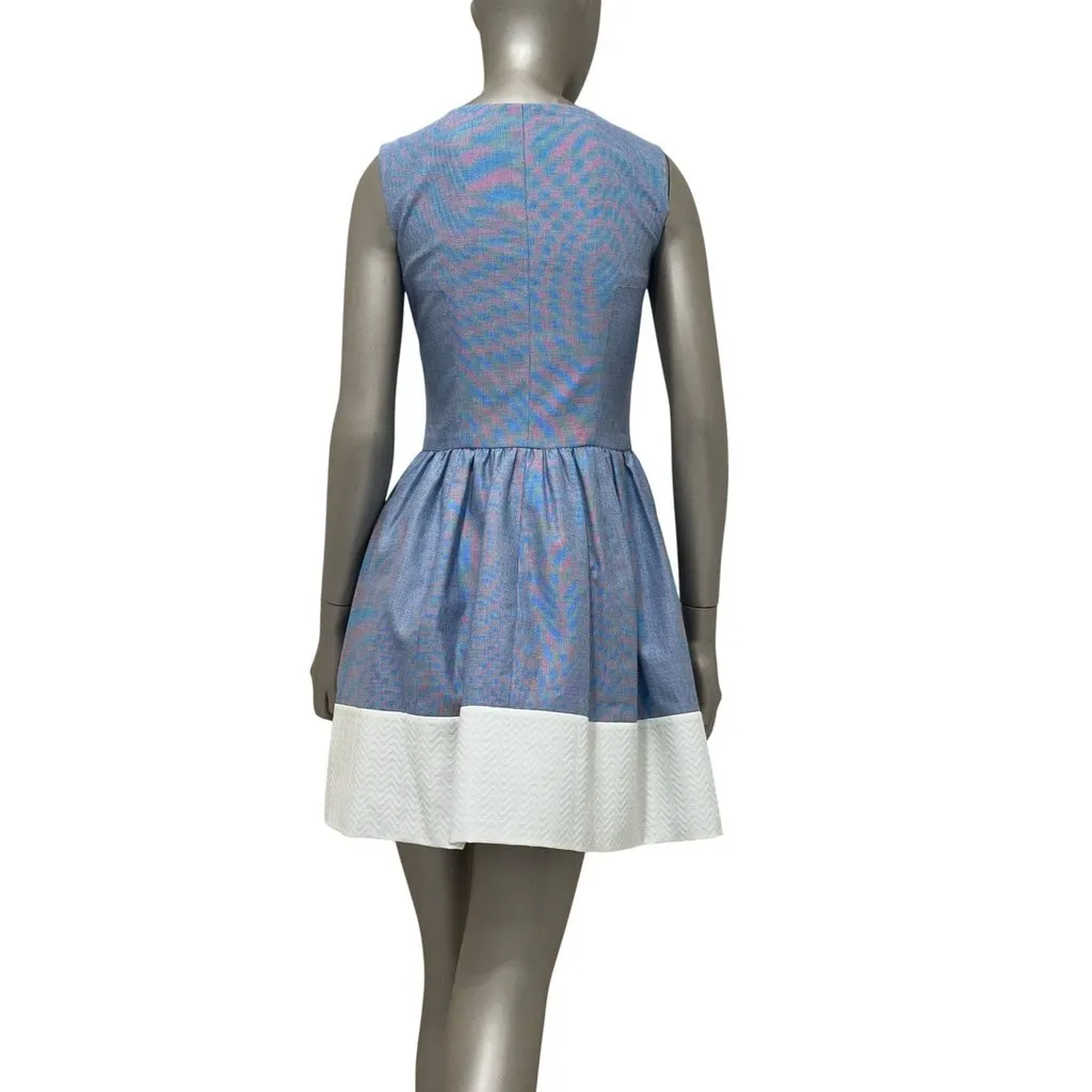 Chanel Chanel Blue Dress with Cape – Spring 2013 Collection – Sz. 36 Pre-owned Blue Cotton Good - Inside View