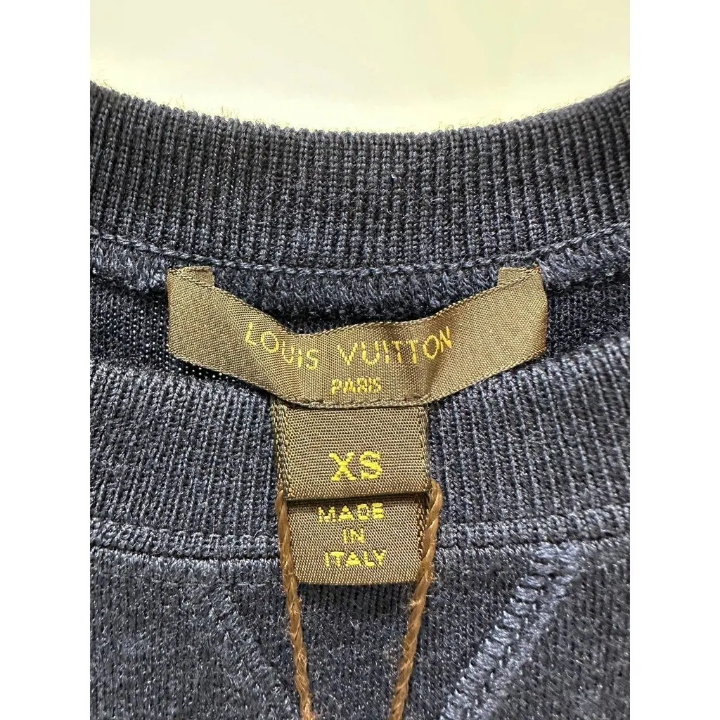 Louis Vuitton Louis Vuitton Wool & Silk T-Shirt with Denim Sleeves Set - XS Pre-owned Navy Wool Never worn - Box View