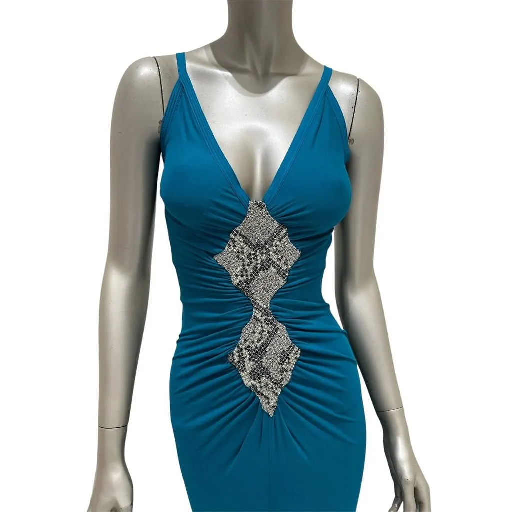 Roberto Cavalli Roberto Cavalli Green Silk Maxi Dress Size 40 Pre-owned Green Silk Good - Back View