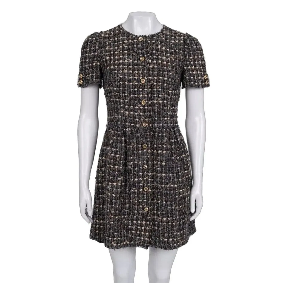 Dolce & Gabbana Dolce & Gabbana Gray Tweed Dress - Size40/ S Pre-owned Grey Tweed Good - Front View