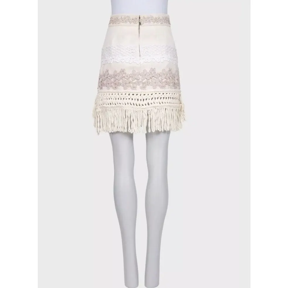 Louis Vuitton White Knit Skirt - Size FR36/S Pre-owned White Cotton Good - Inside View