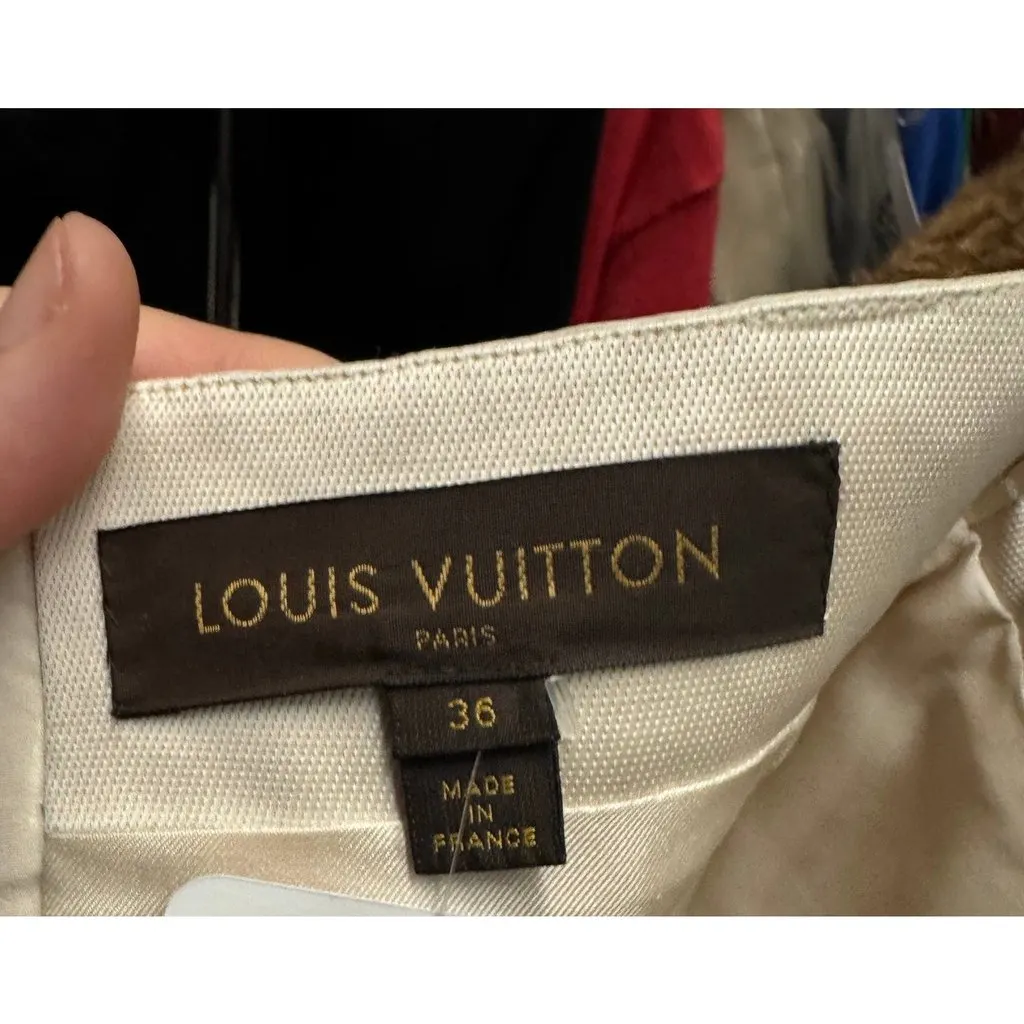 Louis Vuitton White Knit Skirt - Size FR36/S Pre-owned White Cotton Good - Box View