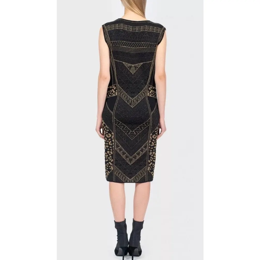 Roberto Cavalli Signature Patterned Dress - Size XL Pre-owned Black Good - Back View