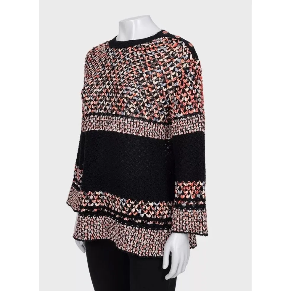 Chanel Loose-Fit Cotton Silk Jumper - FR40 / L Pre-owned Black Cotton Good - Back View