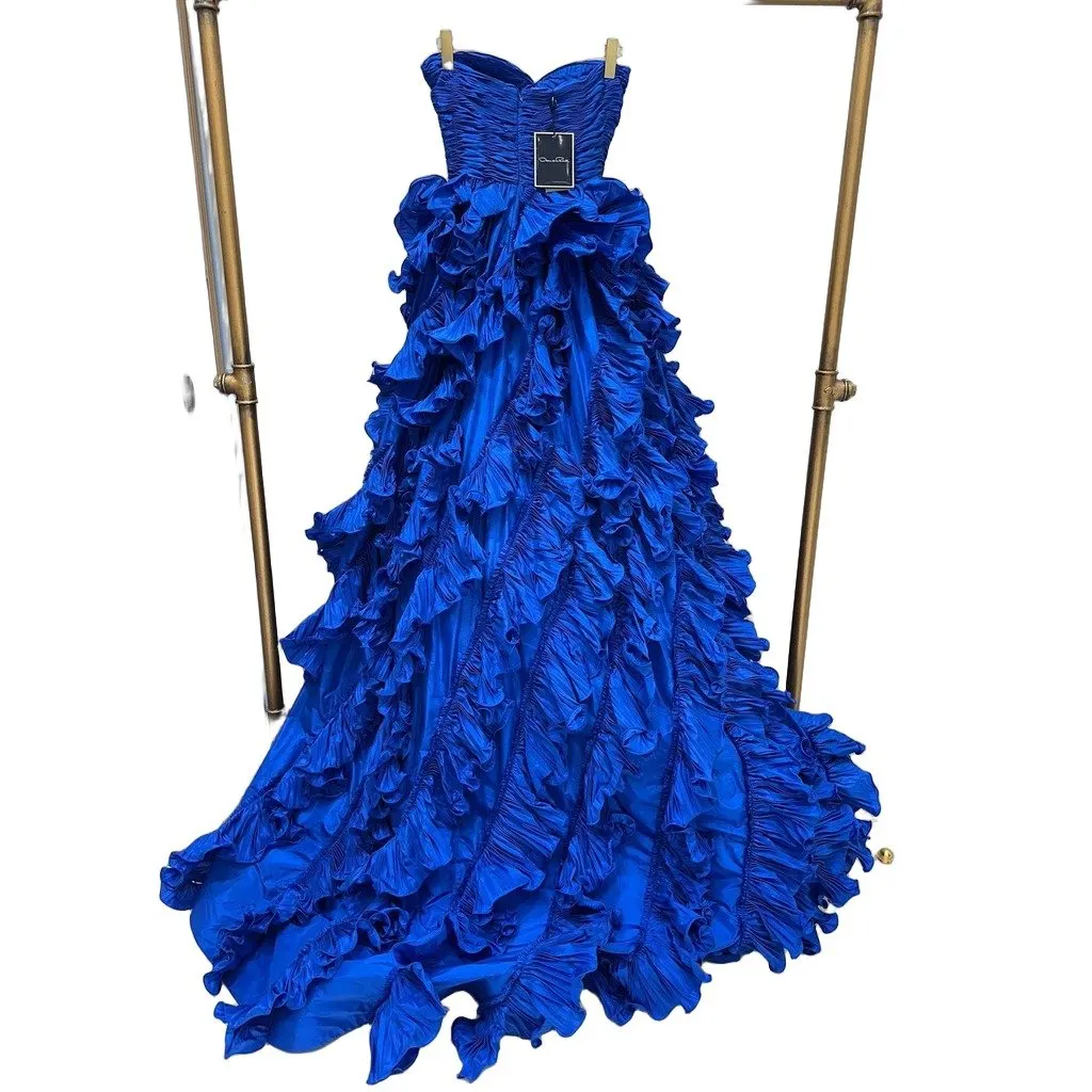 Oscar de la Renta NWT Oscar de la Renta Pre-Fall 2008 Runway Dress Sz.36 Pre-owned Blue Never worn, with tag - Front View