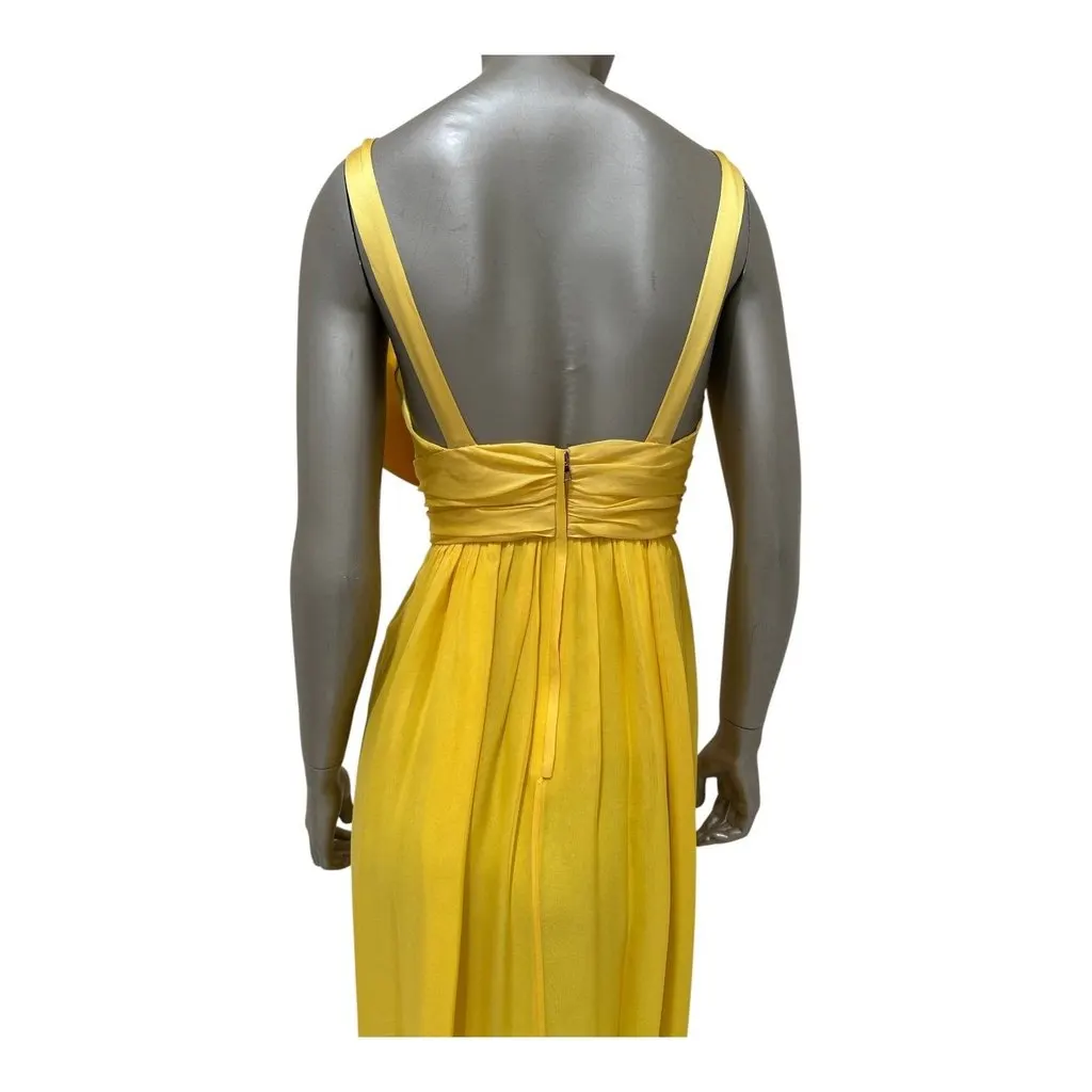 Dolce & Gabbana Yellow Silk Bow Maxi Dress Sz.38 Pre-owned Yellow Silk Good - Model View