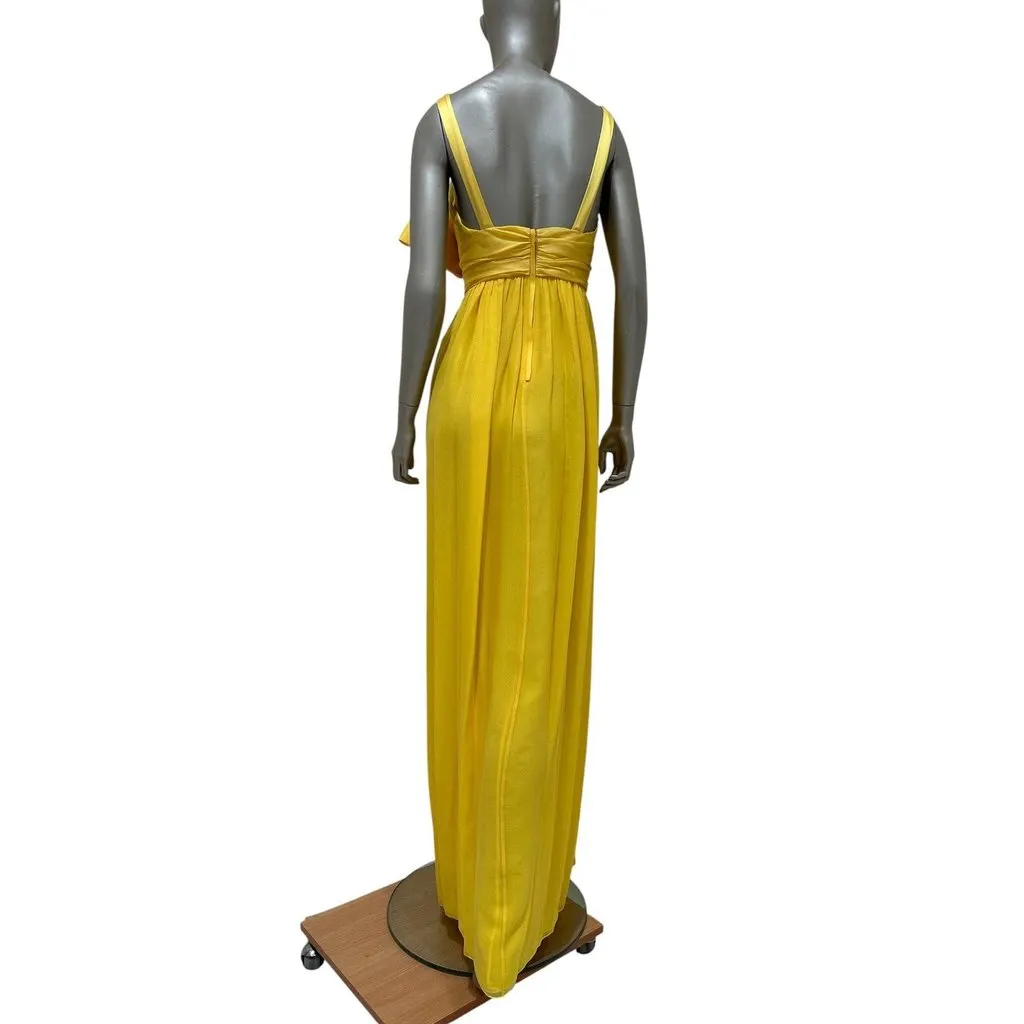Dolce & Gabbana Yellow Silk Bow Maxi Dress Sz.38 Pre-owned Yellow Silk Good - Box View