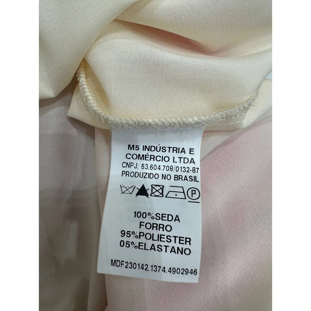 Carlos Miele 2012 Silk Colorblock Pleated Maxi Dress Sz.36 Pre-owned White Silk Good - Model View