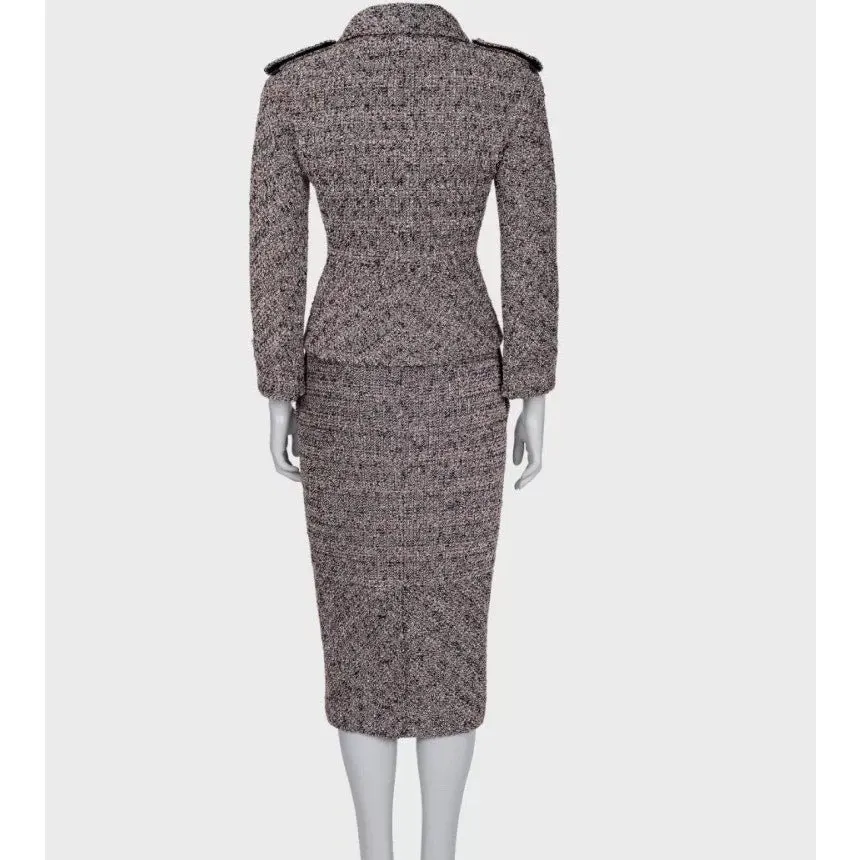 Chanel 2016 Pink Black & Silver Bouclé Wool Skirt Jacket Suit FR34 Pre-owned Black Wool Good - Inside View