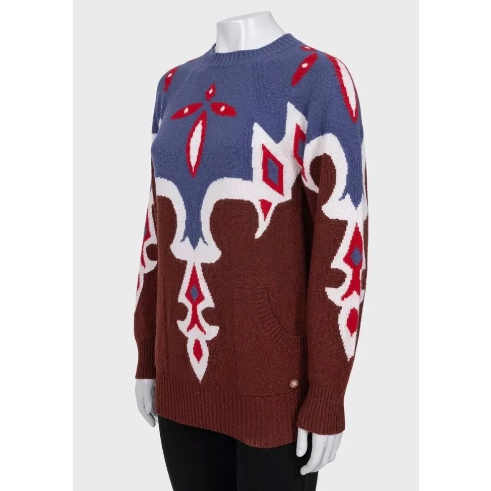 Chanel Paris–Dallas 2014 Printed Cashmere Jumper Sz.36 Pre-owned Brown Wool Good - Back View