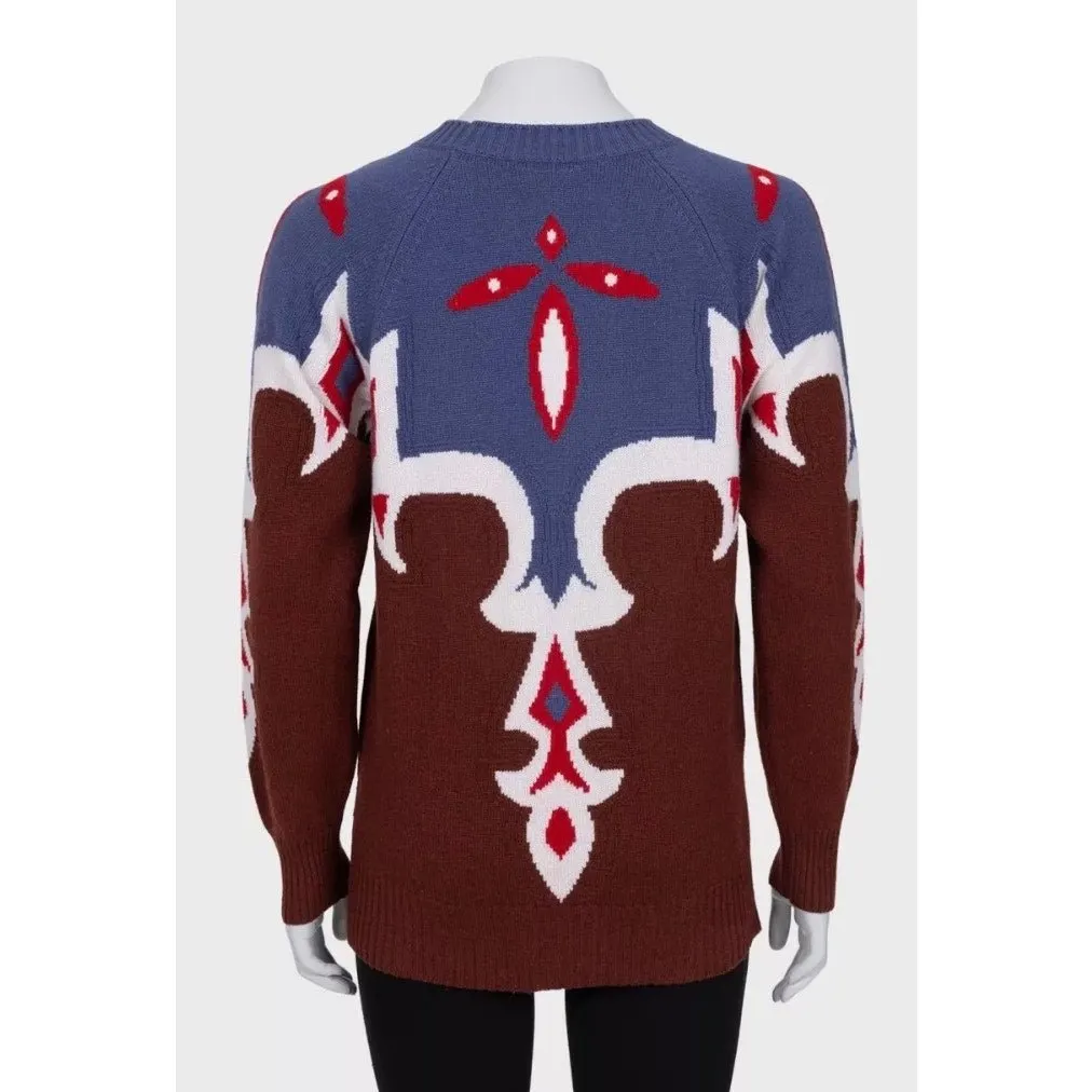 Chanel Paris–Dallas 2014 Printed Cashmere Jumper Sz.36 Pre-owned Brown Wool Good - Inside View
